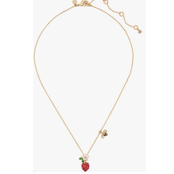 Kate Spade Gold Strawberry, Flower and Bee Pendant Necklace - Picture 2 of 2